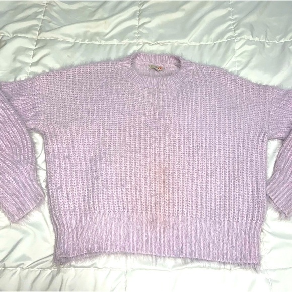 Giani Bini Lavender Lilac Eyelash Chunky Knit Sweater Size Small - Picture 2 of 11